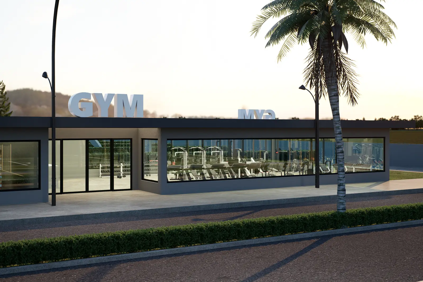 3D render of the gym at Orange County, Balogun, Oyo