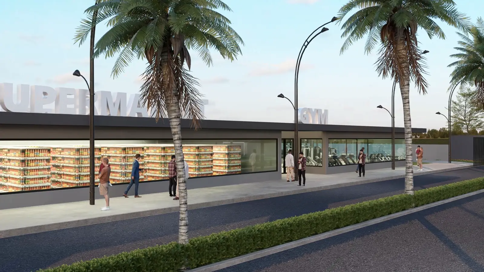 3D render of the mini mart at Orange County, Balogun, Oyo