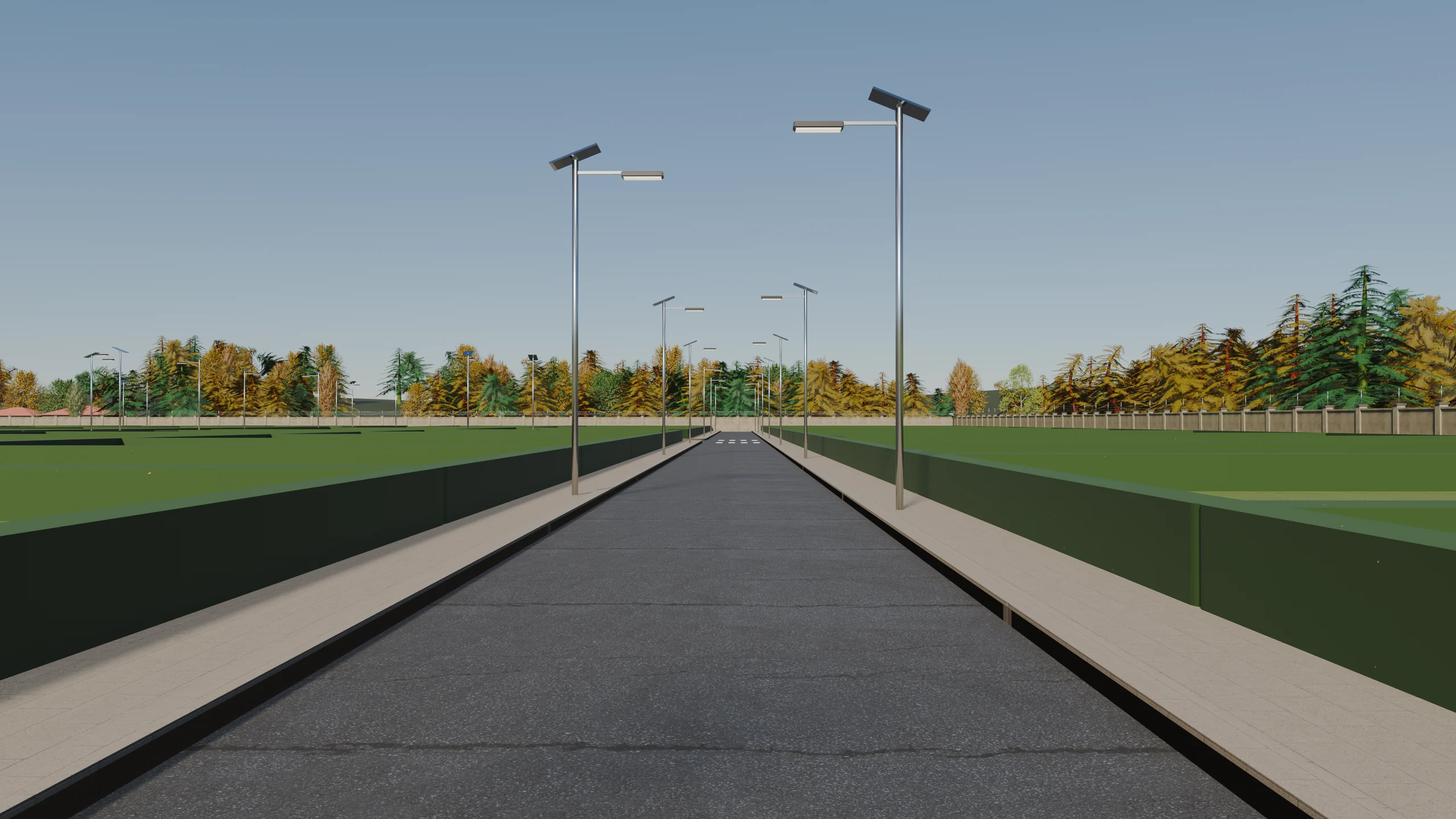 3D render of the main avenue at Orange County, Epe
