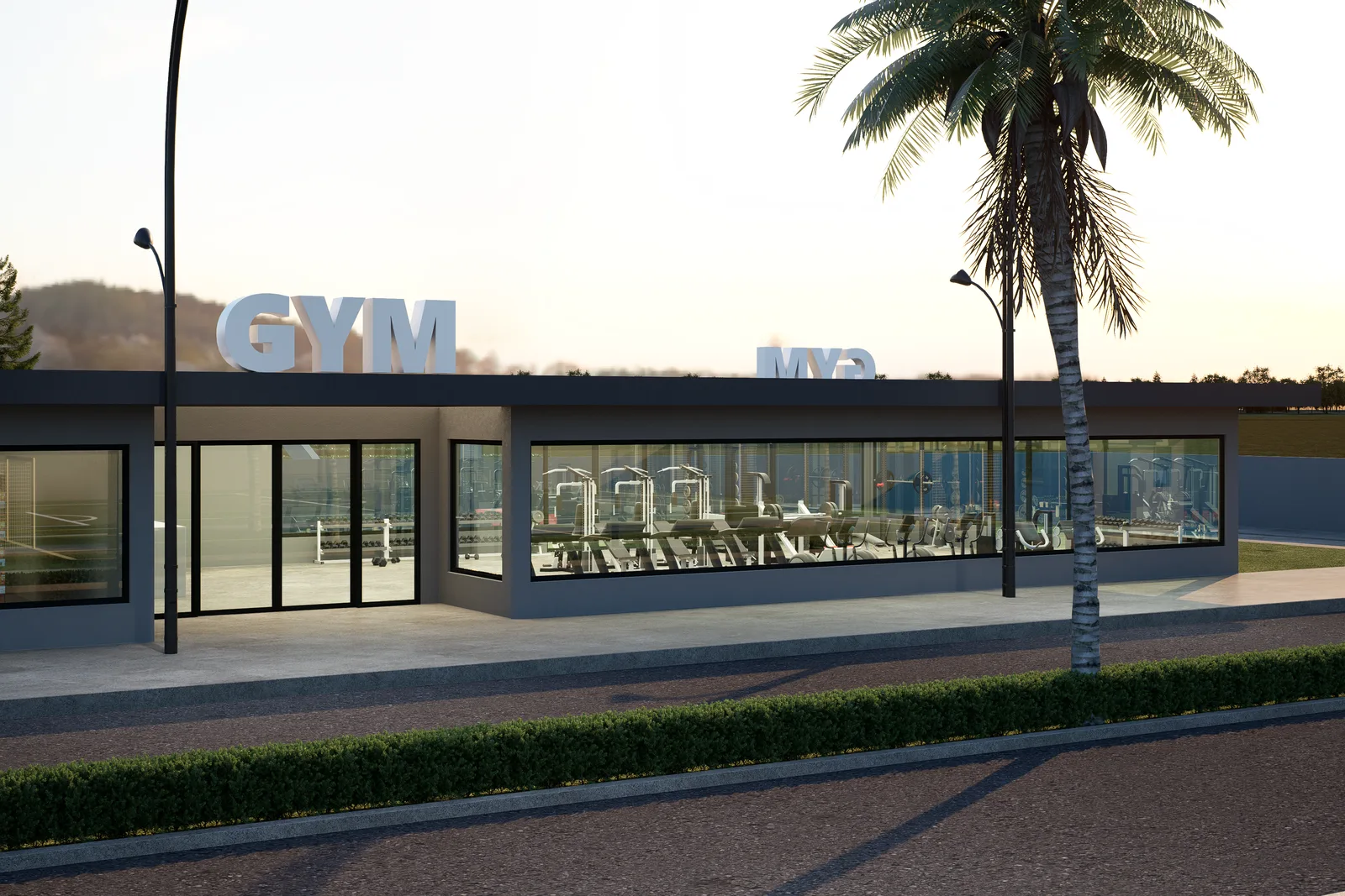 3D render of the gym at Orange County, Balogun, Oyo