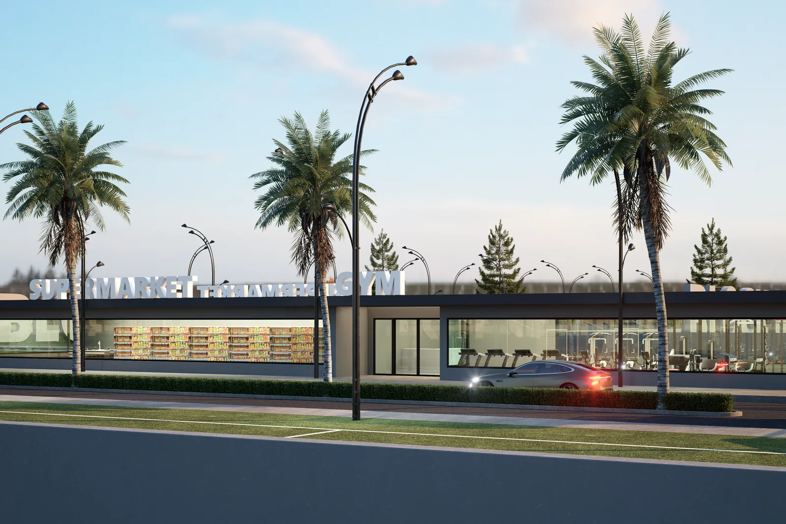 3D render of the mini mart at Orange County, Balogun, Oyo