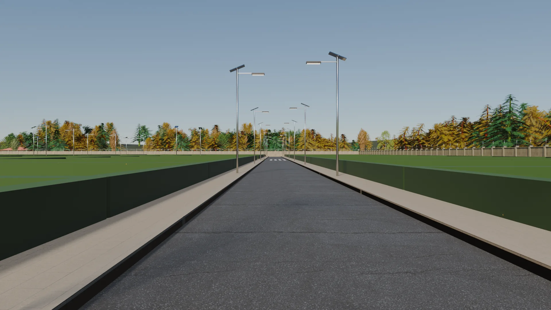 3D render of a paved road inside Orange County, Epe